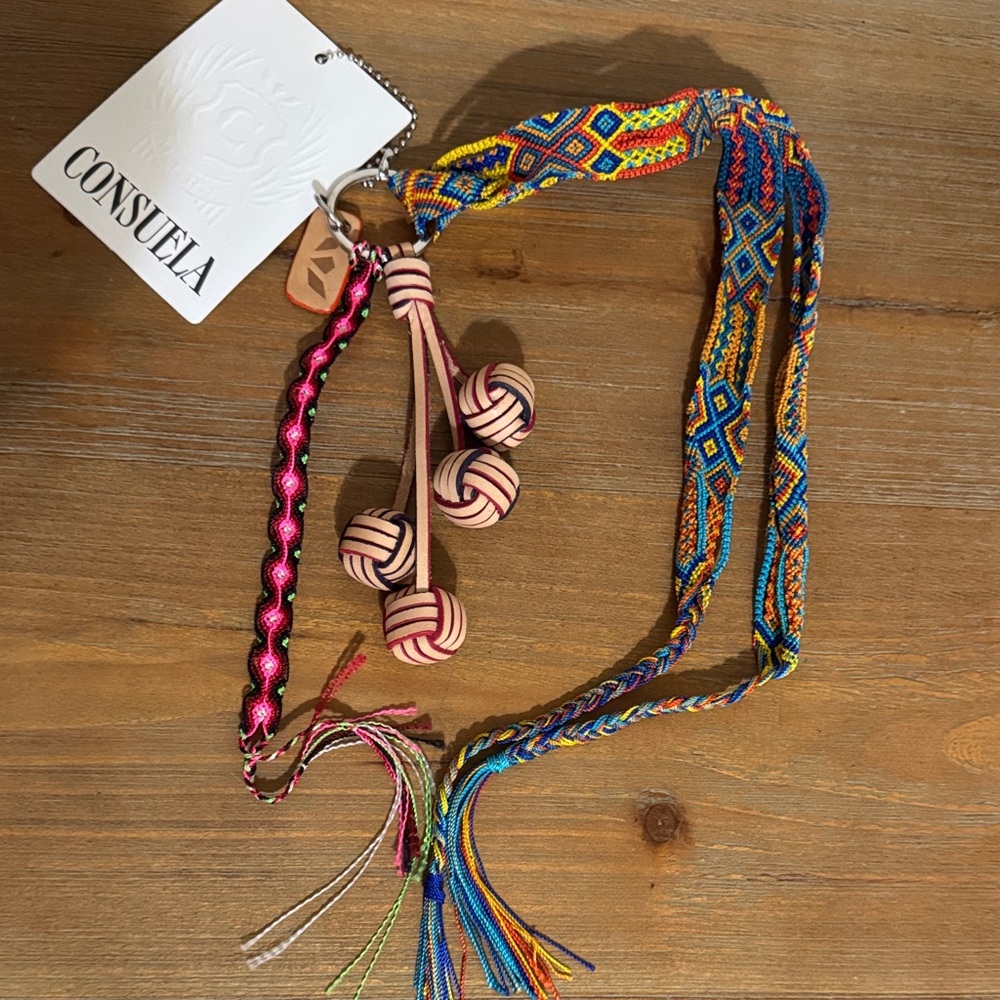 Consuela Colorful Woven Keychain with Tassels